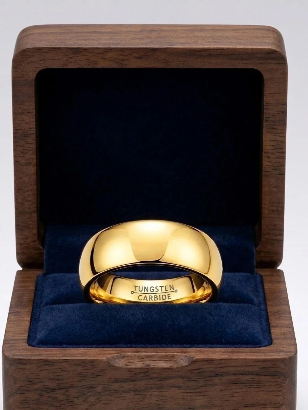8mm Tungsten Gold Wedding Band